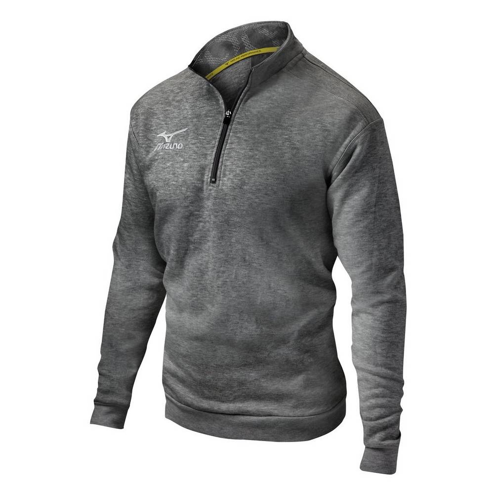 Pullover Mizuno 1/2 Zip Fleece Hombre Gris Outlet NIZM-71486